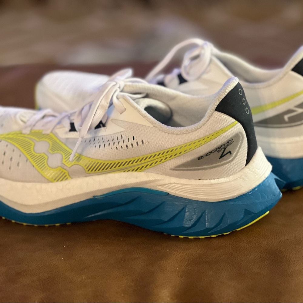 Saucony White and Blue Athletic Shoes